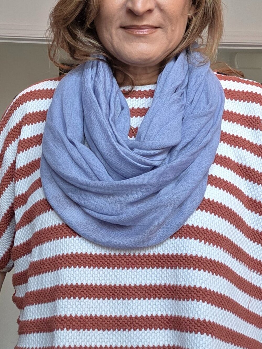 Beautiful blue infinity scarf